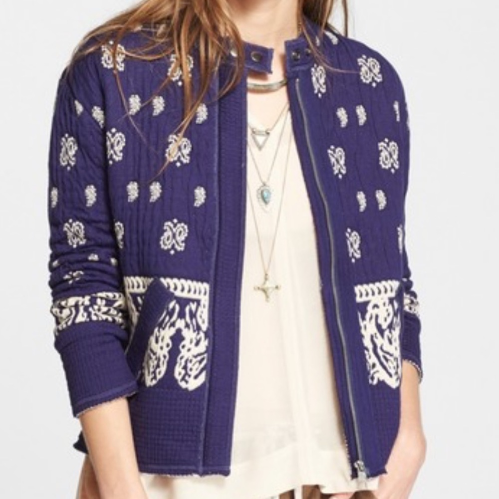 Free People Riviera Print bomber jacket